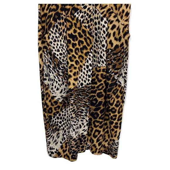 Vintage 80s Scarlett Animal Print Short Sleeve Button Up Dress Medium - Picture 7 of 15